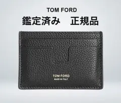 現行品 トムフォード TOM FORD カードケース ロゴ ブラック 本革