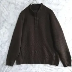 A310　EDDIE BAUER　トレーナー　L　濃茶　スナップボタン　US古着のサムネイル