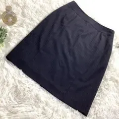 極美品✨23区 タイトスカート 40 紺 ストライプ ビジネス スーツ Lのサムネイル