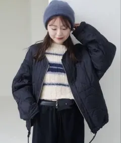 【リバーシブル】キルティングミドルジャケット　カスタネ kastane