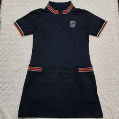 キャロウェイ ゴルフ ワンピース L 半袖 裏起毛 ネイビー ラインデザイン