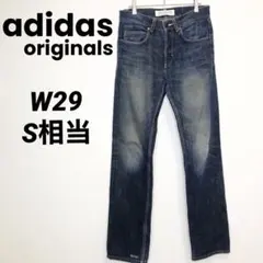 adidas Originals ストレートデニム インディゴ ヒゲ フェード感のサムネイル