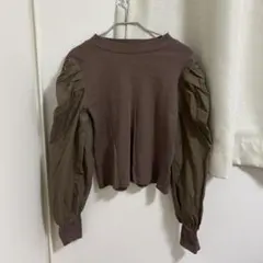 NICE CLAUP 袖パワショルテレコプルオーバー ブラウンのサムネイル