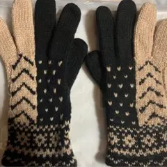 レディース・5本指ニット手袋