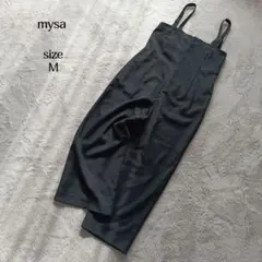サロペット ワイドパンツ 黒 M カジュアル 春夏秋 きれいめ 良品 mysa