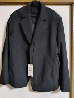 zara 取り外し可能なラペル付きスーツブレザー ジャケット グレーマール