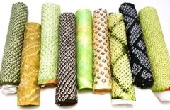 s023 ◆正絹・絞り・着物解き・はぎれ・9枚セット