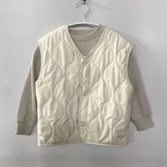 チャオパニックティピーキッズ【2点セット】キルティングベスト×プリントスウェット