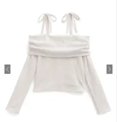 オフショルダーリボントップス 【ac2451］