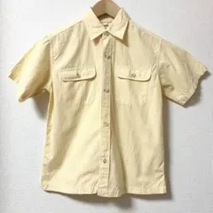 匿名配送 UNIQLO綿ギンガムチェック半袖シャツ　ブラウス 黄色 イエロー