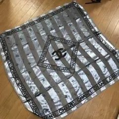 Manipuri ホワイト プリント柄 ストール フリンジ付き 120 大判 - メルカリ
