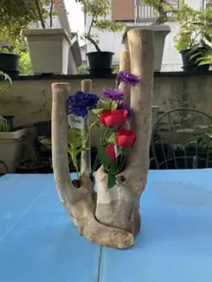流木 花瓶 自然なデザイン 約30cm