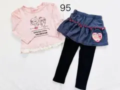 ANPANMAN Girl 長袖Tシャツ　デニムスカッツ　95 二点セット