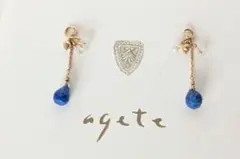 Agete アガット K10 ラリマー ピアスチャーム - メルカリ