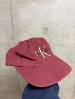 【希少】　90s Calvin Klein カルバンクライン　キャップ　レッド