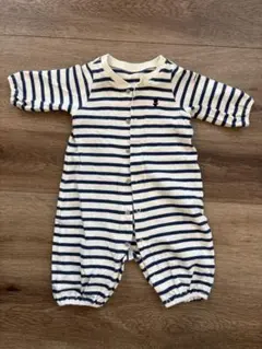 ミキハウス ストライプロンパース 50-60cm