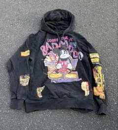 【即完】Desigual ミッキーマウス パッチ刺繍ウォッシュ加工パーカー