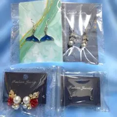 No.64　デザインピアス4点セット