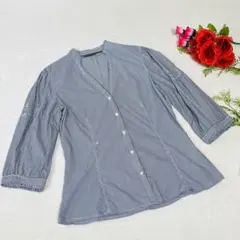☆良品☆【ZARA BASIC】七／長袖 スタンドカラー ブラウス