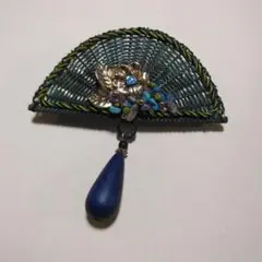 値下げ　ビーズ装飾 半月型ヘアクリップ