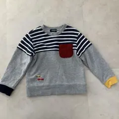 klädkåp くるま刺繍 トレーナー 110 グレードストープ