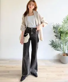 ブラックブーツカットデニム Lサイズ