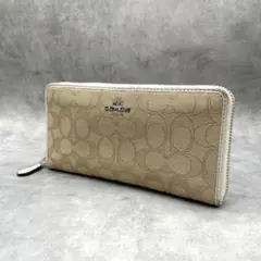 COACH Signature Zip Around Long Wallet