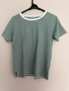 studio CLIP 緑と白ストライプ 半袖Tシャツのサムネイル