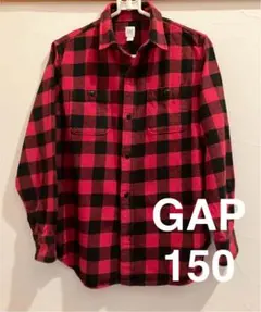 GAP Kidsフランネルシャツ Xl 150 長袖シャツ 赤黒チェック
