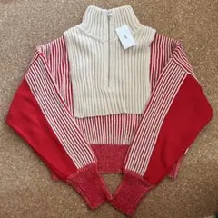 KBF レイヤードハーフジップニット