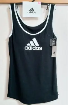 グンゼ adidas アディダス スポーツブラ タンクトップ　ブラック 黒 Mのサムネイル