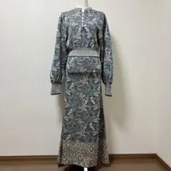 ZARA ザラ　ニット　ロングワンピース　総柄　ジャガード風　冬　素敵　長袖