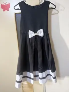 キャサリンコテージ子供用フォーマルブラックリボン付きワンピース150cm