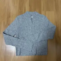 グレー リブニット XLサイズ ジッパー付き