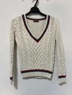 【美品】ユナイテッドアローズ ケーブルニットセーター ベージュ サイズF