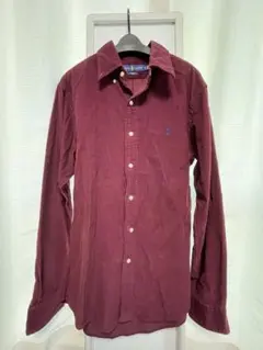 ポロ・ラルフ・ローレン バーガンディ コーデュロイ長袖シャツ