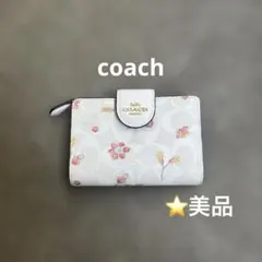 ⭐️美品 coach Floral Bifold Wallet signatureのサムネイル