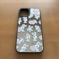 CASETiFY ウサギとイチゴのiPhone13.14ケース ミラー
