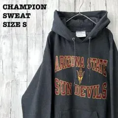 n*u様 アメリカ古着　チャンピオン　カレッジプリントスエットパーカー　サイズS