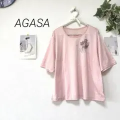 12508 AGASA 半袖花柄デザインカットソー Tシャツ レナウンのサムネイル