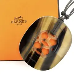 ⭐️美品⭐️ エルメス ネックレス メタル × バッファローホーン 極美品 エルメス ネックレス ボン ヴォヤージュ メタル バッファロー