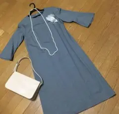 ベルスリーブのかわいいワンピース！結婚式などのセレモニーに！のサムネイル