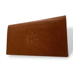 Calvin Klein カルバンクライン 長財布 ブラウン レザー 型押しロゴ