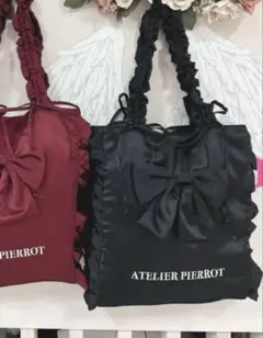 アトリエピエロRomantic Ribbon Tote Bag　黒のサムネイル