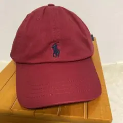 【未使用】POLO RALPH LAUREN バーガンディ コットンキャップ