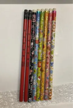 キャラクター柄 消ゴム付き 鉛筆8本セット