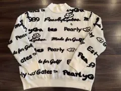 Pearly Gates 天竺*ロゴインターシャ モックネックニットプルオーバー