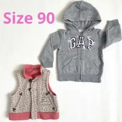 GAPフード付トレーナーとRAG MARTコレクションのベストセットキッズ 90