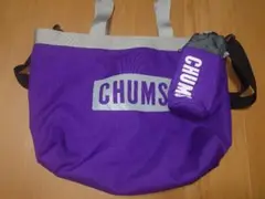 CHUMS パープル トートバッグボトルポーチセット