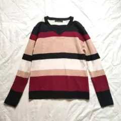 ingni ボーダー セーター ニット vネック トップス 長袖セーター 長袖